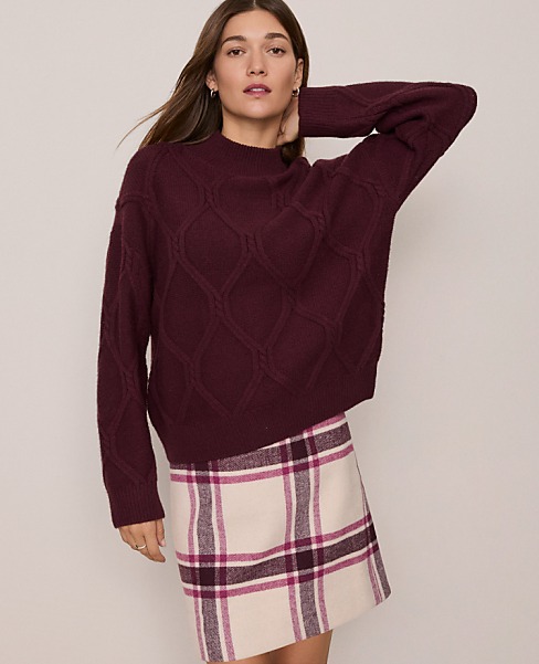 Petite Weekend Collection Cable Sweater