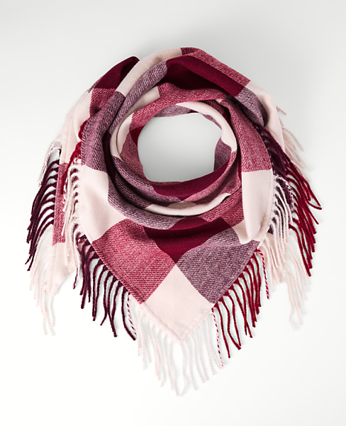 Oversized Plaid Triangle Scarf