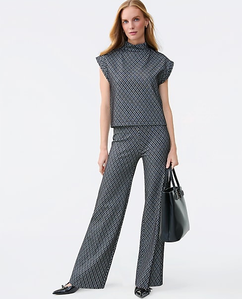 The Side Zip Wide-Leg Pant in Ponte