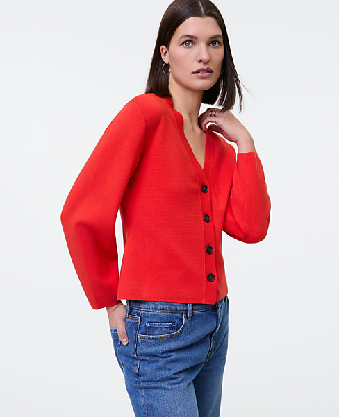 V-Neck Cardigan - Fiery Sunset