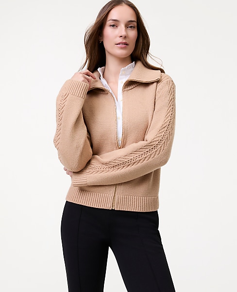 Weekend Contrast Stitch Sweater Jacket