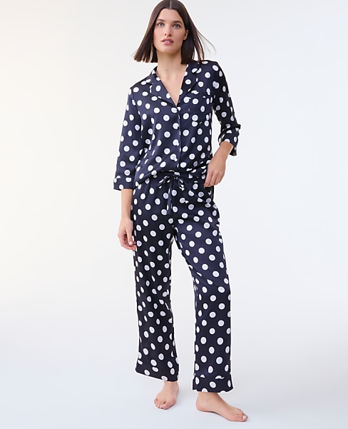 Dotted Satin Pajama Set