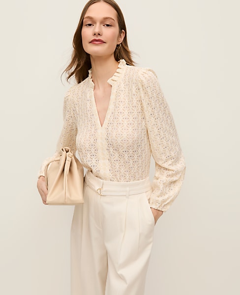 Ruffle Collar Top