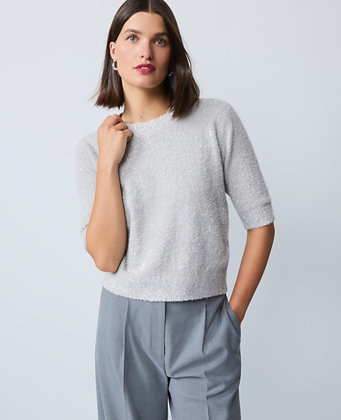 Petite Metallic Sweater Tee