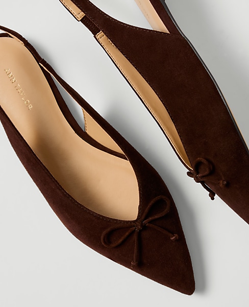 Weekend Suede Bow Slingback Flat