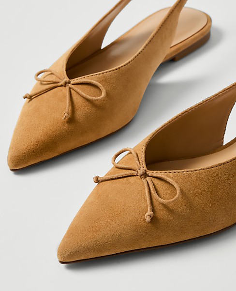 Weekend Suede Bow Slingback Flat