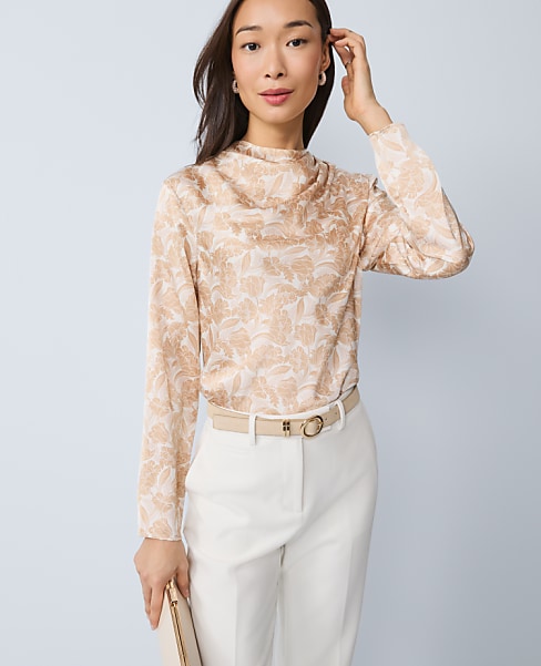 Floral Asymmetric Satin Top