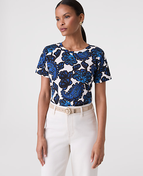 Paisley Crew Neck Tee