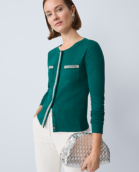 Petite Pearl Trim Jacket