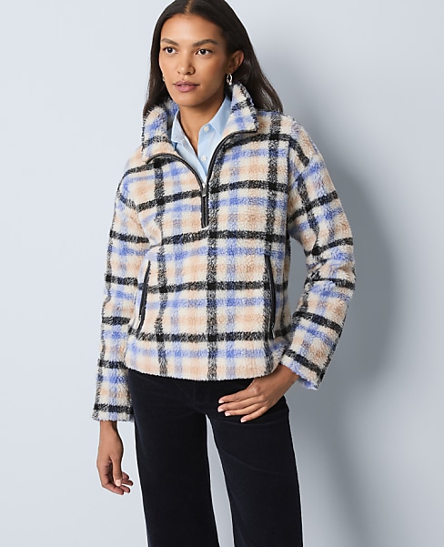Weekend Plaid Sherpa Pullover