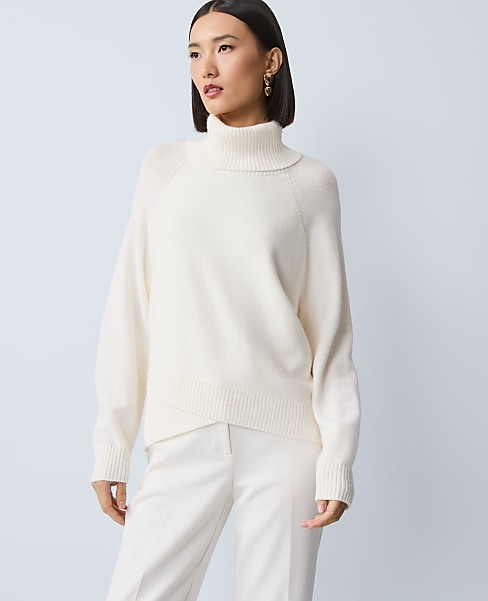 Petite Crossover Turtleneck Sweater