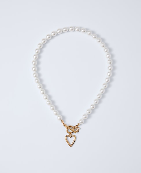 Pearl Heart Pendant Necklace - Ivory
