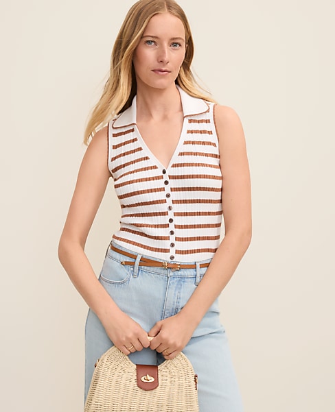 Weekend Striped Sweater Vest