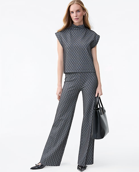 The Petite Side Zip Wide-Leg Pant in Ponte