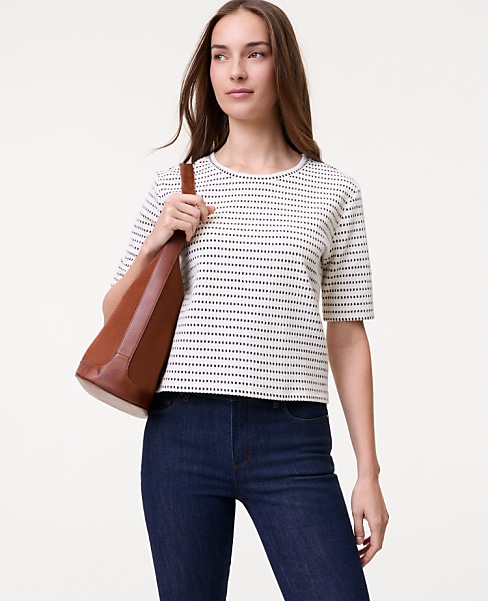Weekend Striped Crew Neck Top