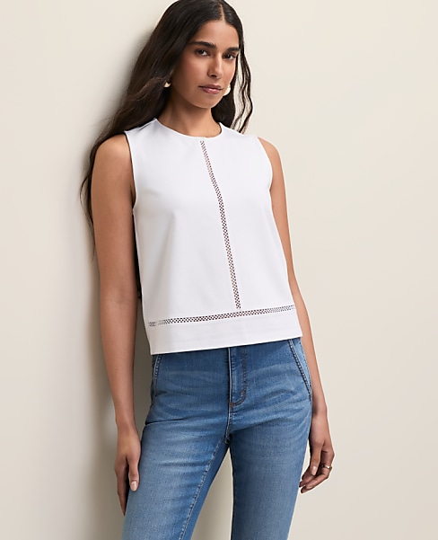 Ponte Lace Trim Shell