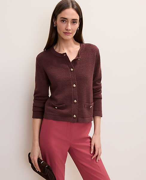 Crew Neck Sweater Jacket