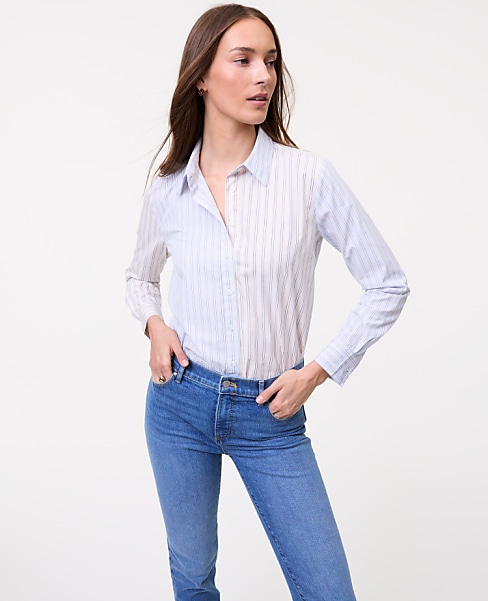 Petite Weekend Striped Relaxed Perfect Shirt