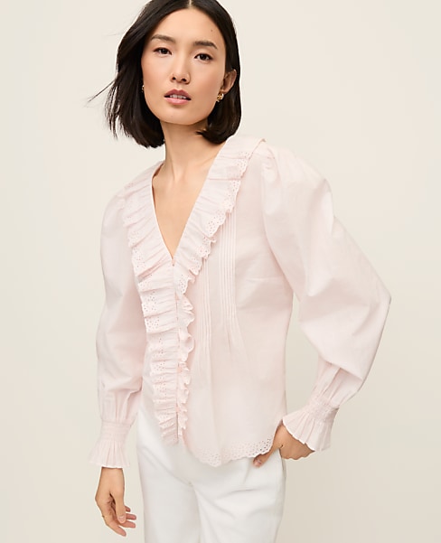 Ruffle Trim Blouse