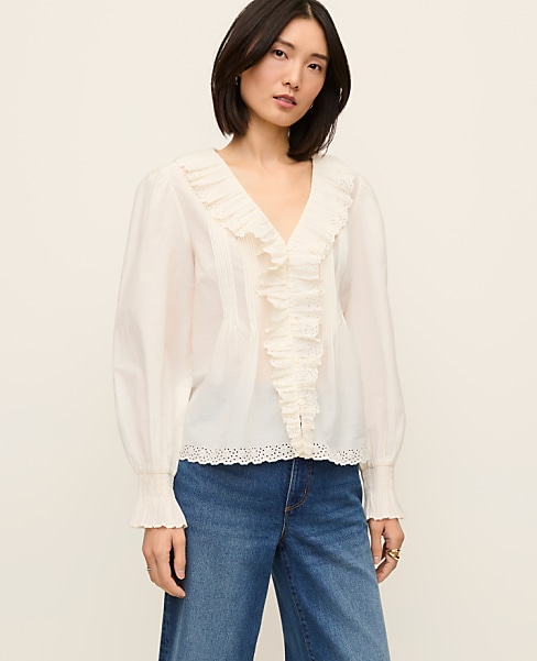 Ruffle Trim Blouse