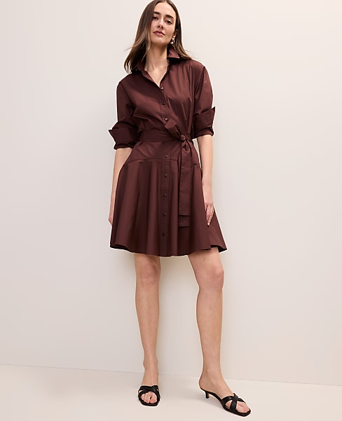 Belted Collared Shirtdress
