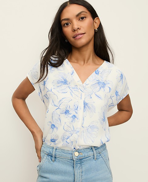 Petite Floral Mixed Media Top