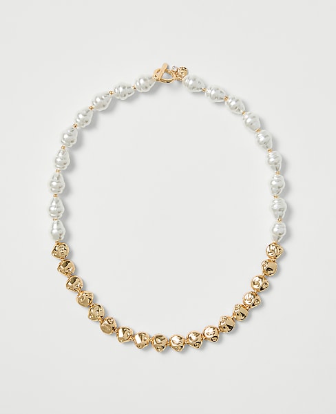 Mixed Pearl and Metal Necklace