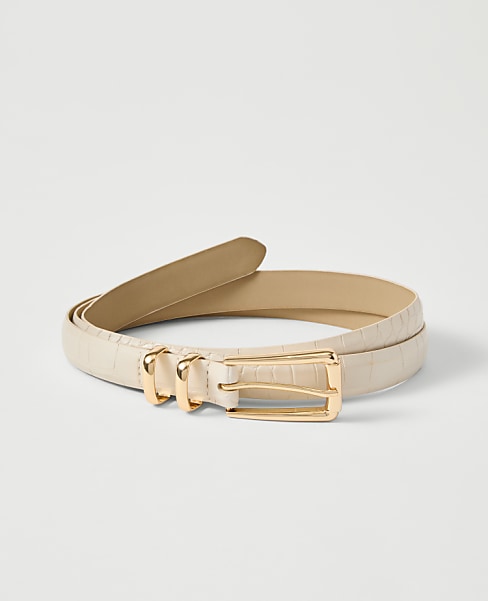 Croco Rectangle Buckle Belt