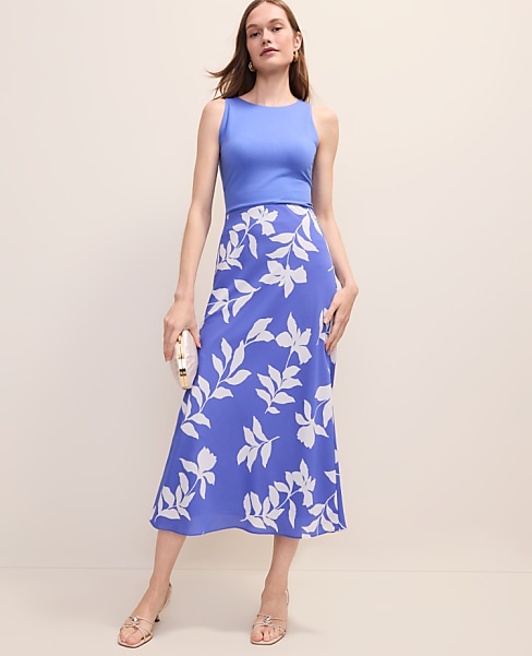 Floral Bias Slip Skirt in Satin