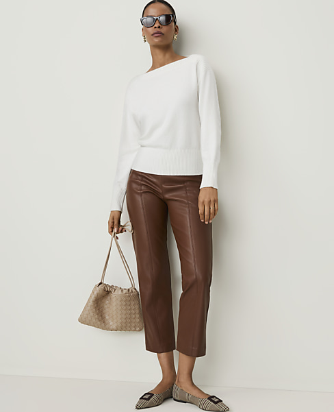 The Side Zip Ankle Pant in Faux Leather