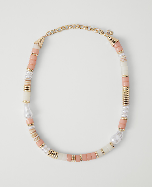Stone Pearl Statement Necklace