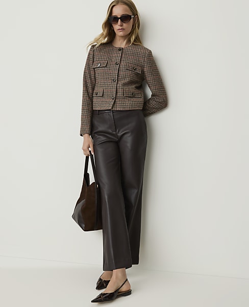 The Jayne Crop Trouser in Faux Leather
