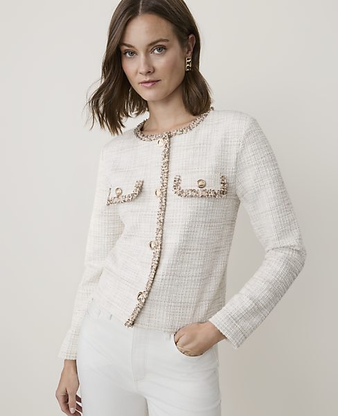 Petite Metallic Tweed Jacket