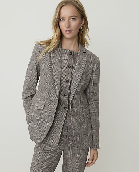 The Plaid Single Button Blazer