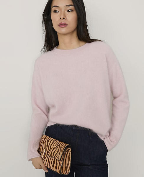 Crew Neck Sweater in Brushed Cashmere