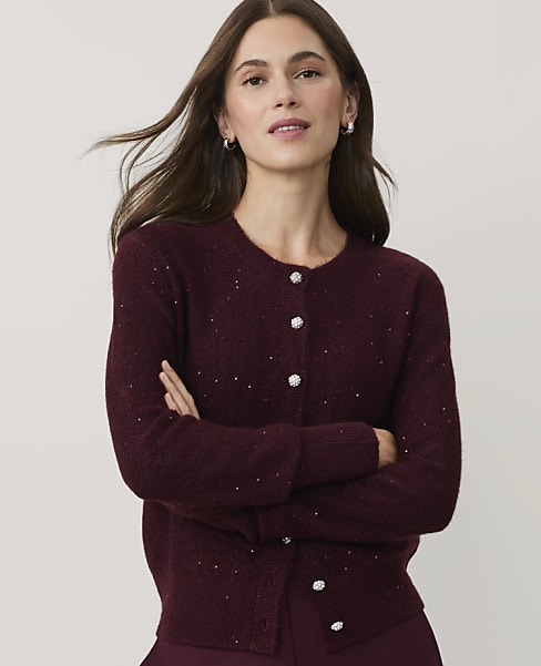 Sequin Embellished Wedge Cardigan