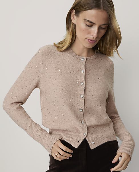 Sequin Embellished Wedge Cardigan