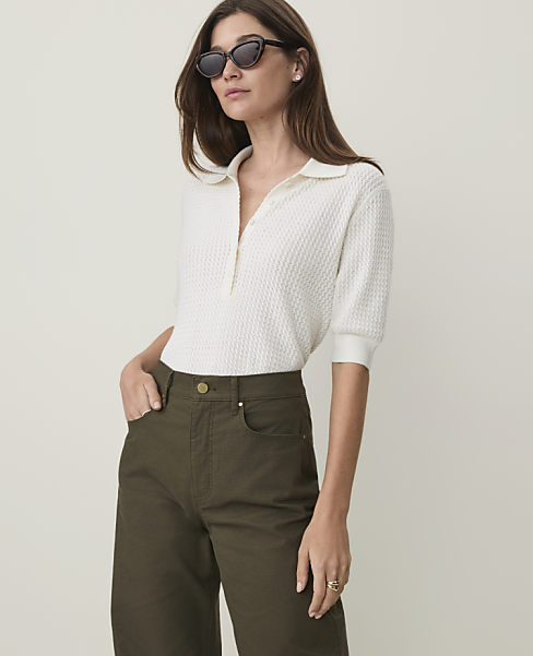Weekend Textured Henley Sweater