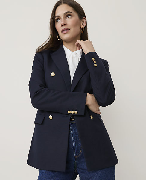 The Petite Fitted Long Double Breasted Blazer