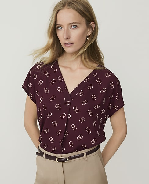 Geo Pleat Front Top