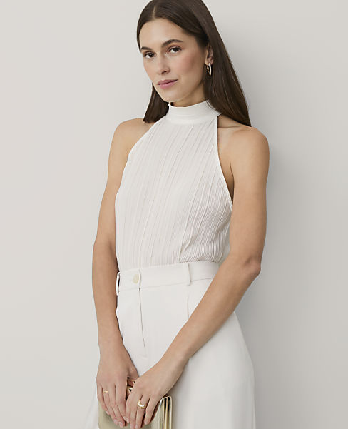 Petite Mock Neck Halter Top