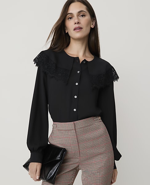 Lace Cape Collar Blouse