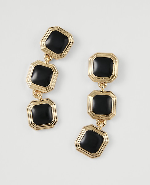 Ann Taylor Triple Stone Drop Earrings Goldtone Women's