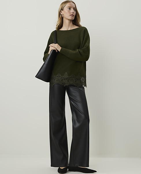 The Wide-Leg Pant in Faux Leather
