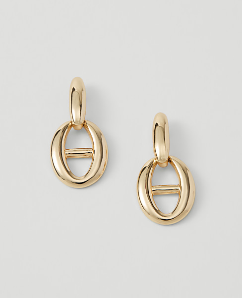 Double Oval Drop Earrings