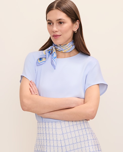 Petite Mixed Media Crew Neck Tee