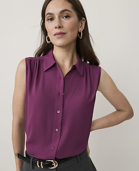 Shirred Sleeveless Shirt