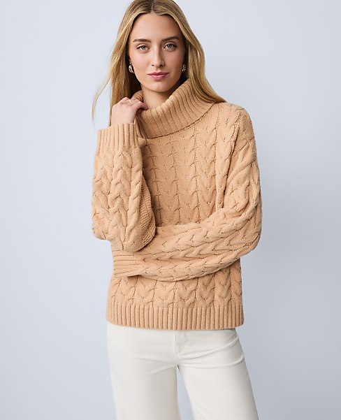 Weekend Cable Turtleneck Sweater