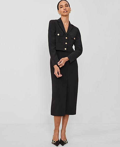 The Petite Column Maxi Skirt in Fluid Crepe