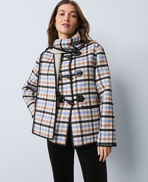 Weekend Plaid Scarf Coat